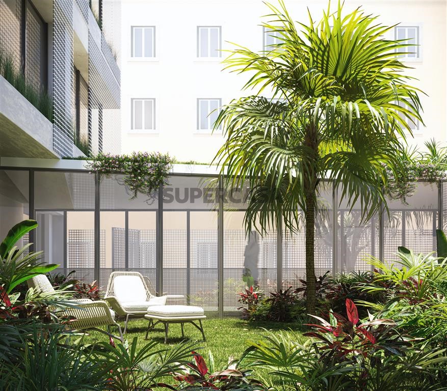 Jardim entre Blocos A e B Aura