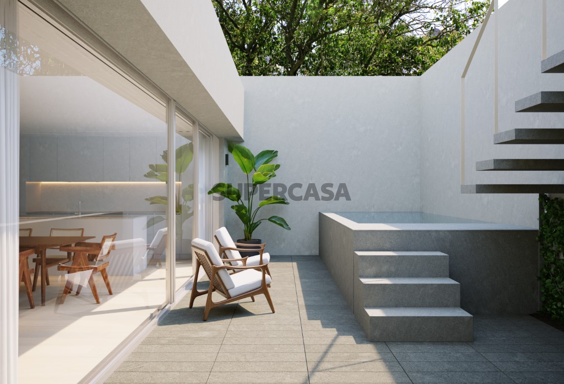 Terraço e piscina modelo Linea Residences