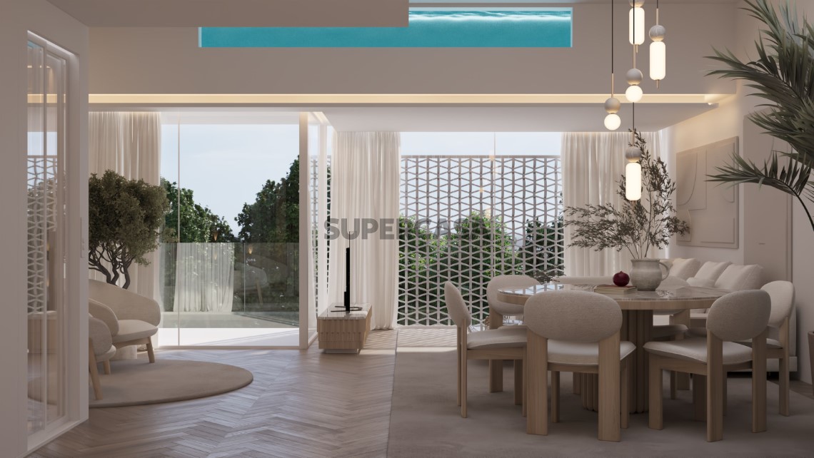 Sala de jantar modelo Cuckoo's Villas