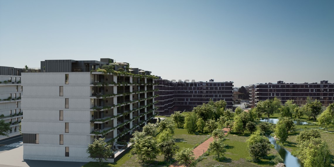 1. Alçado poente com Parque Urbano de Requesende
