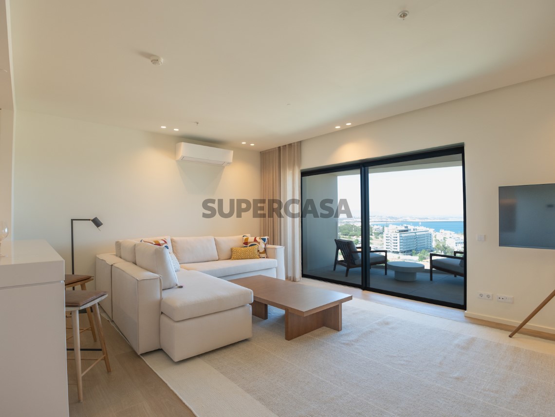 living room with sea view