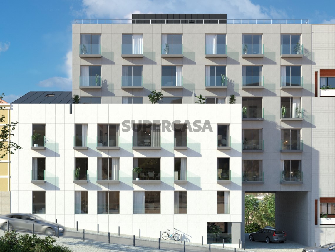 Venda-Apartamento-varanda-garagem-Campolide-Cluttons-3D prédio fachada