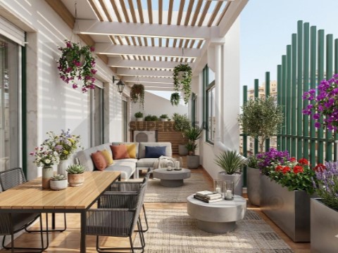 Penthouse T2 com terraço e vista Ria Formosa na Av. 5 de Outubro, Faro