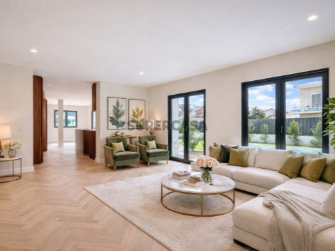 Sala com home staging virtual