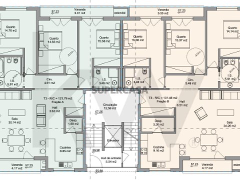 Apartamento T3 em Ramalhal, Torres Vedras