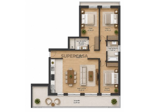 Appartement 3 kamers Op Santiago Maior e São João Baptista, Beja