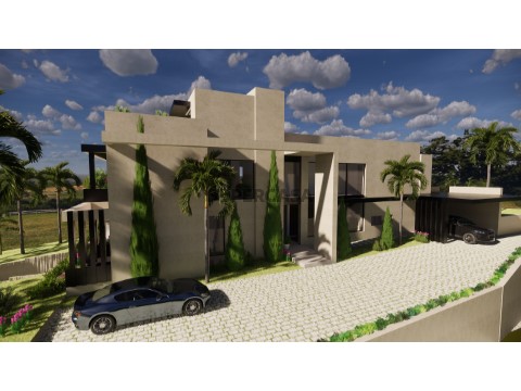 Excelente projeto de uma moradia isolada T5 de arquitetura contemporânea - projeto 4