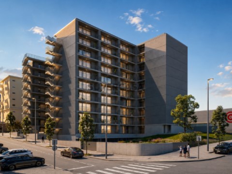 Novo empreendimento habitacional no Monte da Virgem, Vila Nova de Gaia - fachada