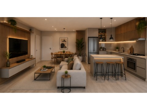 3d sala e cozinha