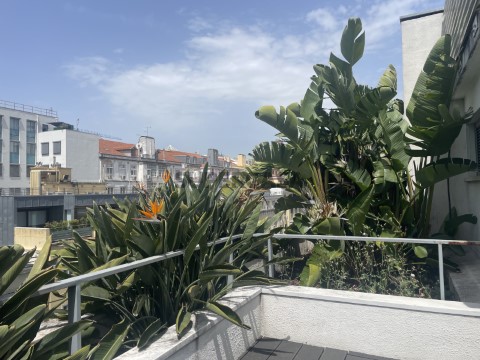 Apartamento T2 para arrendamento com garagem no centro de Lisboa junto à Avenida da Liberdade - Roof Top
